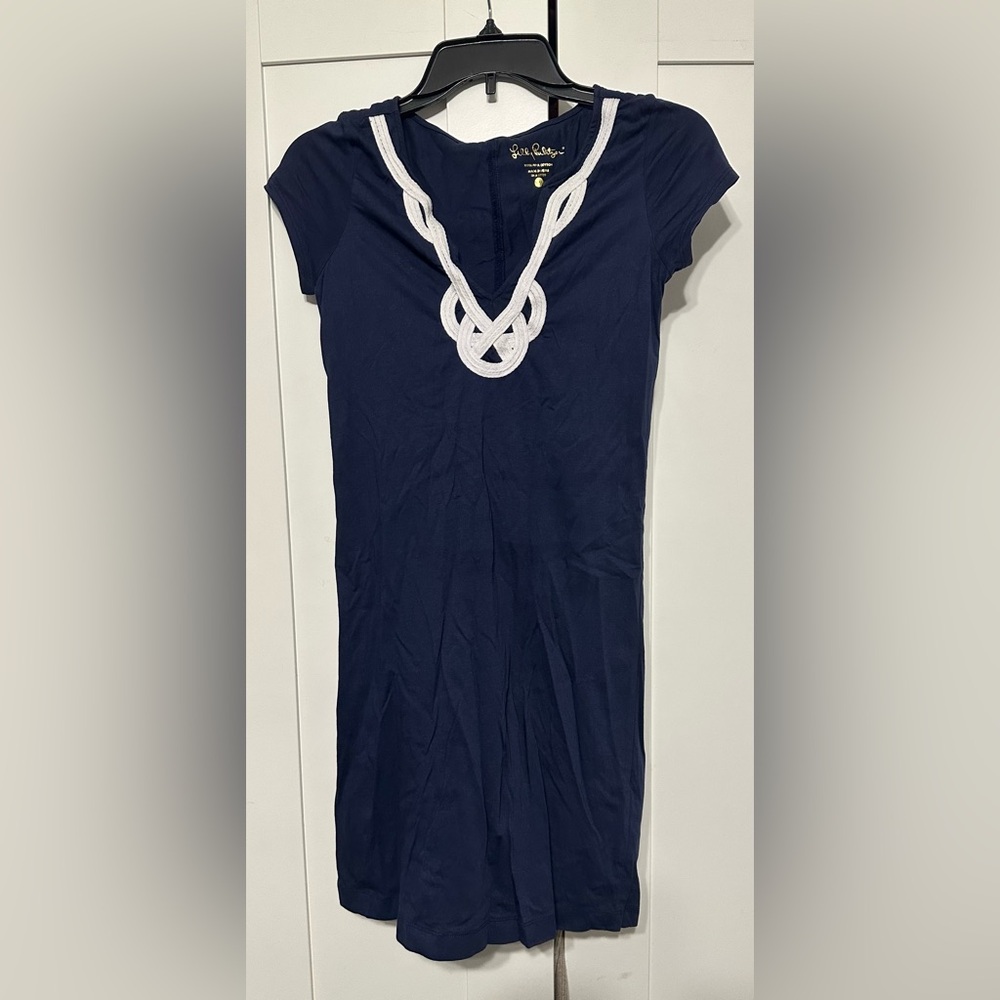 Lilly Pulitzer Navy Dress with White Rope Accent